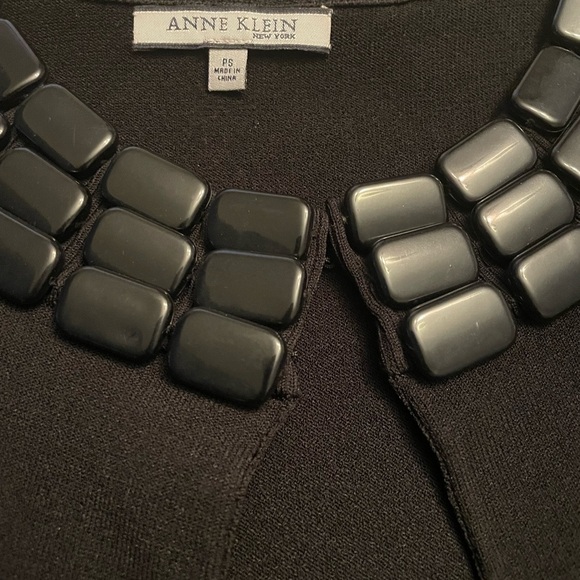 NWOT Anne Klein Short Sleeved Sweater Jacket Cardigan Black Size PS designer - Picture 5 of 8